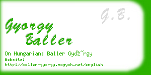 gyorgy baller business card